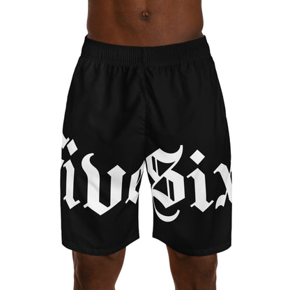 FiveSix Gothic Logo Jogger Shorts — Men's Black Athletic Shorts