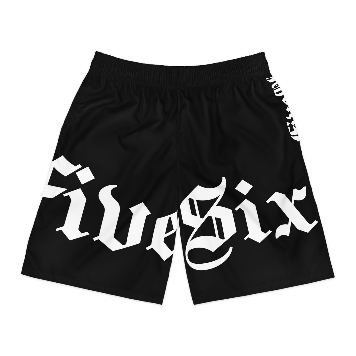 FiveSix Gothic Logo Jogger Shorts — Men's Black Athletic Shorts